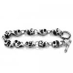FSB00W17  skull link biker bracelet