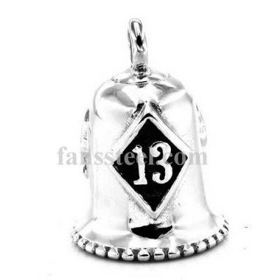 FSP17W93 diamond 13 skull rider bell biker Pendant