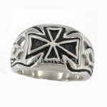 FSR10W65 flame iron german cross Ring