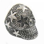 FSR13W85 star skull head biker ring