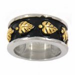 FSR08W62G Gold leaf band ring