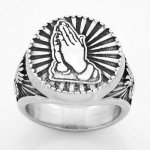 FSR14W29 put palms together devoutly prayer ring