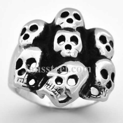 FSR08W45 seven ghost skulls gothic ring