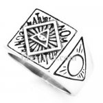 FSR20W32 triangle sun god's all seeing eye freemason ring 