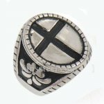 FSR13W29 glory flower oval christ cross ring