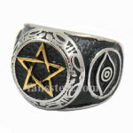 FSR13W86G eye jewish masonic blazing star ring