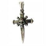 FSP18W52 Cross Sord  Skull Pendant