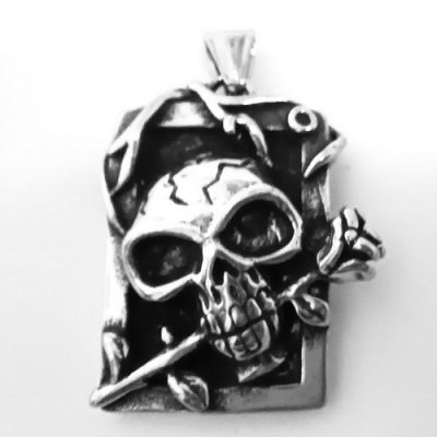 FSP19W25 Rose Skull Pendant