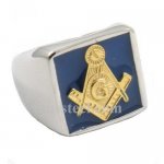 FSR12W56 blue house Master Mason masonic ring