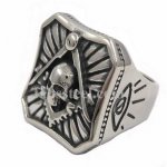 FSR14W02 Freemasonry all seeing eyes skull ring