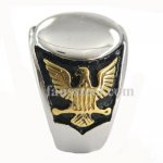 FSR07W39G Gold eagle Signet Ring 