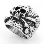 FSR21W11 Cross Bone Skull ring