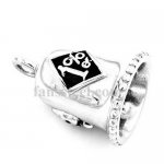 FSP17W92 one percenter skull rider bell biker Pendant
