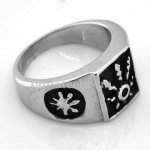 FSR08W80 Repousse Sun Emblem Star  Ring