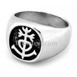 FSR20W21 tribal flower cross oval Ring 