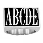 5SBSL Customized 5 Letters Monogram Ring Name Ring Personalized Initials Gift