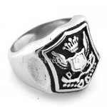 FSR08W37 Angel Wings Crown Shield Signet Ring