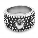 FSR20W03 dotted rose heart love ring