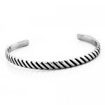 FSB00W77 Stainless steel jewelry oblique line slash bangle