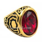 FSR13W36 wemen flower ring with red stone ring