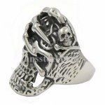 FSR13W82 claw press on skull ring