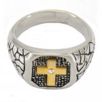 FSR07W73B Latin Cross  Signet Ring 