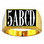 5GBSL Customized 5 Letters Monogram Ring Name Ring Personalized Initials Gift