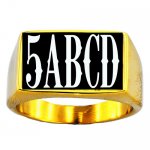 5GBSL Customized 5 Letters Monogram Ring Name Ring Personalized Initials Gift