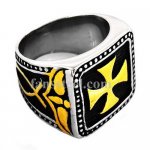 FSR11W10G Square cross fish Christ ring