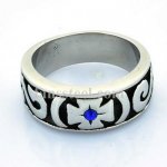 FSR11W09BL tribal flower cross band Ring 