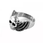 FSR22W07  Wings Skull  ring