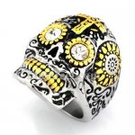 FSR13W15GW gear eye technical sunflower skull  ring