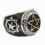 FSR13W86G eye jewish masonic blazing star ring