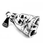 FSP17W94 CROSS BONE SKULL RIDER bell biker Pendant