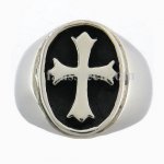 FSR07W69 Fleur De Lis Cross Signet Ring 