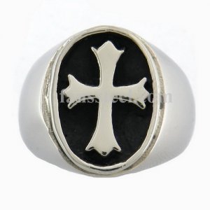 FSR07W69 Fleur De Lis Cross Signet Ring