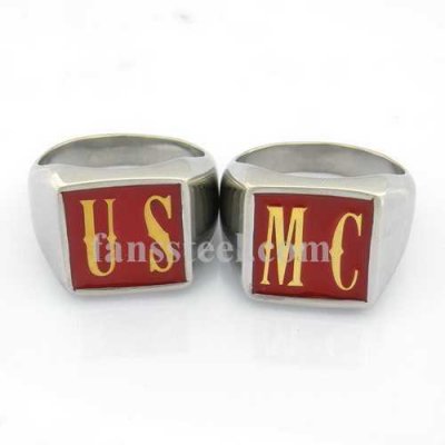 USMC02 custom made 2 letters initials enamel name ring