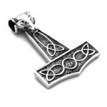 FSP16W96 celtic wolf head thor hammer Pendant