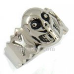 FSR02W90B  Cut out Cross Skull  Ring 