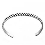 FSB00W77 Stainless steel jewelry oblique line slash bangle