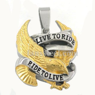 FSP15W43G live to ride gold eagle pendant