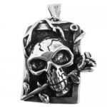 FSP19W25  Rose Skull Pendant