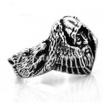 FSR20W97 Stainless steel jewelry wolf devil man ring