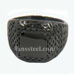 FSR13W19B wave grid square signet ring