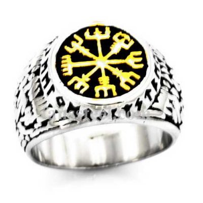 FSR20W67G Viking Compass Vegvisir ring