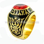 FSR10W28 military ring United states Army American eagle spirit ring orange stone CZ 