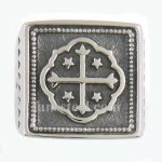 FSR13W66 Square flower cross temlpar knight ring