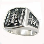 FSR10W44 Skull & Pillars Freimaurer masonic ring 