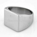 FSR05W24 engravable plain Square signet ring