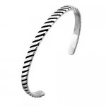 FSB00W77 Stainless steel jewelry oblique line slash bangle
